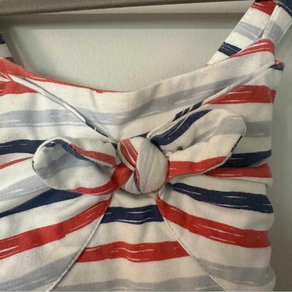 Tommy Bahama Kid Sleeveless Red White & Blue Stripe Cotton Dress Sz 5 (Girl) GUC - Picture 4 of 11